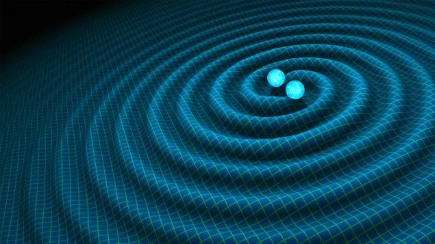 An artist's impression of gravitational waves generated by binary neutron stars. (Illustration: R. Hurt/Caltech-JPL)