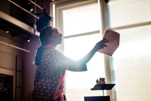Harriett D. Foy, Rimbaud rehearsal at BAM in Brooklyn, New York.