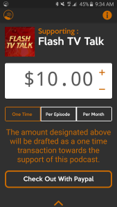 Podcasts registered with Satchel can program a call to action button into the player when its show is going.