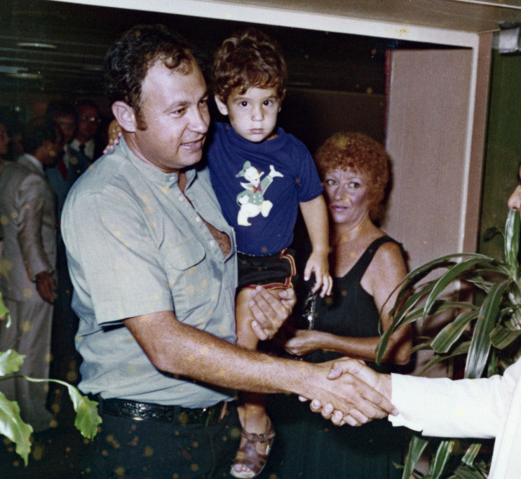 Dad and me soon after coming to America.