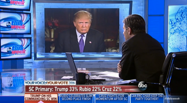 Trump in control on This Week with George Stephanopoulos.