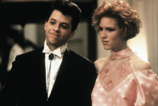 Molly Ringwald and Jon Cryer in Pretty in Pink (1986).