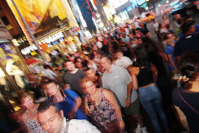 Times Square crowd.