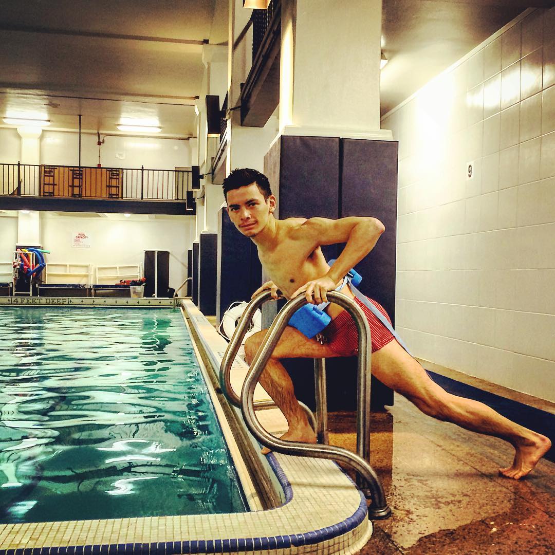 After recently learning how to swim through @classpass, someone commented saying I should try Deep Water Running! Comment noted! Always down to try something different and this was certainly different than anything else I've taken. I love that about CP, that it leads you to all these experiences you might never have had. So great. The pool location changes around the city, but the class stays the same. Essentially you're wearing flotation belts to keep you afloat in deep end, and you're running with straight legs in place. The element of water adds resistance to make moving more challenging while also supporting your joints to keep your body safe. The teacher, Robert (or RJ), is good at keeping the class lively and entertaining, while also making it a challenge by increasing your speed/stride length to simulate hills. Pretty cool. He learned everyone's names right after the bat, and there was a fair amount of us, so that was pretty impressive. And he was just generally a nice guy. All around a fun class with a good cardio/lower body workout. Would be great to combine on a day with a super intense one, or to take if you have an injury that keeps you from running normally.