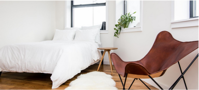 A bedroom at Common's co-living house in Williamsburg.