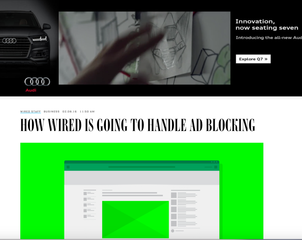Don't want to see that Audi ad? That'll cost you. (Screenshot)