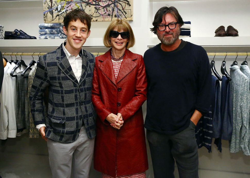 Alex Sharp, Anna Wintour, Billy Reid (Photo: Astrid Stawiarz for Getty Images).