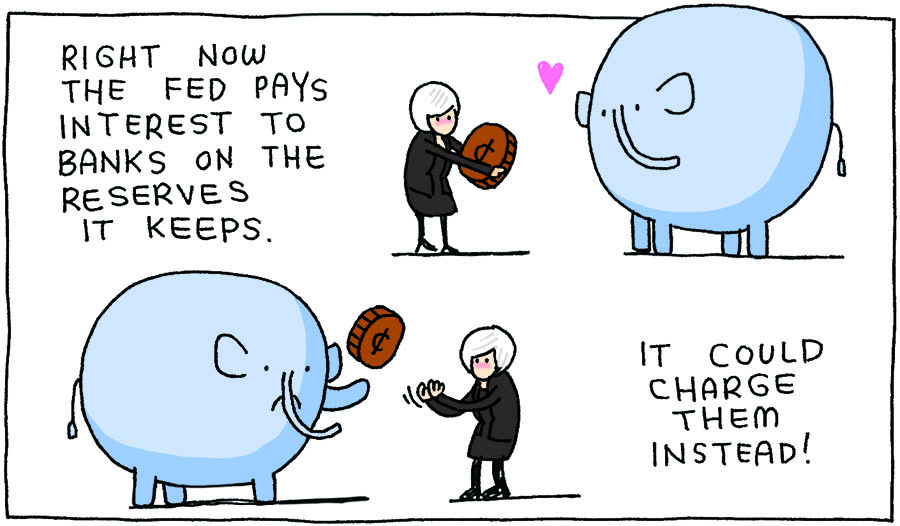 A detail from Businessweek's new comic about the Fed, by Peter Coy and Dorothy Gambrell.