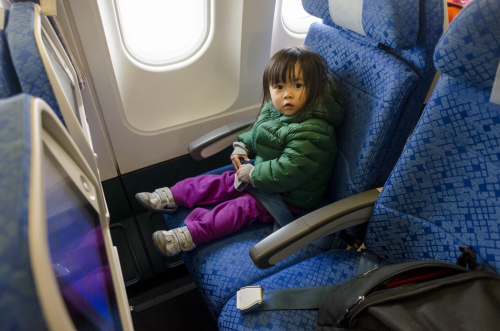 Thats us on the flight. She always prefer the window seat.