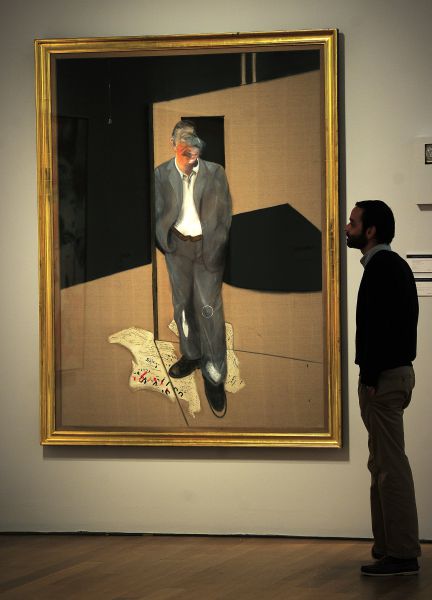 "Study of a Man Talking" by Francis Bacon is on display at Christie's during a preview of their Impressionist and Modern Art sale in New York, October 28, 2011. Christie's will hold its bi-annual Impressionist and Modern Art sale on November 1, 2011. AFP PHOTO/Emmanuel Dunand