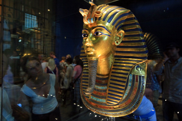 King Tutankhamun's golden mask displayed at the Egyptian museum in Cairo.