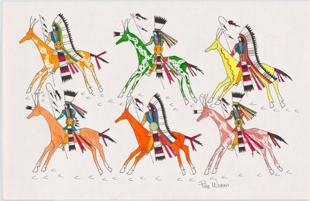 Norman Frank Sheridan,, Drawing of a War Party Drawing of a war party, 2012.