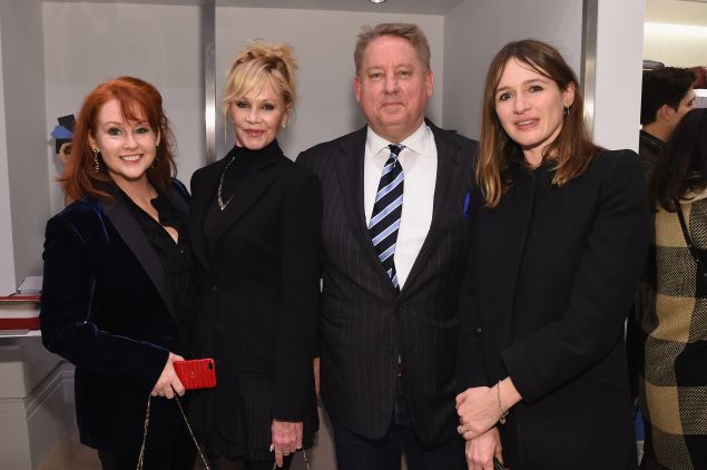 Tracy Griffith, Melanie Griffith, CEO of Smythson Mark Daley and Emily Mortimer