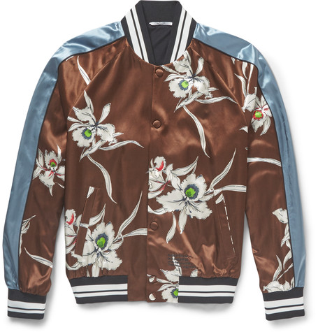 Valentino Printed Satin Bomber Jacket, $2,350, MrPorter.com