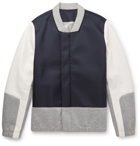Tim Coppens Navy & Grey Tailored Bomber Jacket, $795, Ssense.com