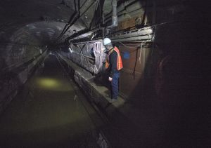 Post-Sandy damage in the L tunnel.