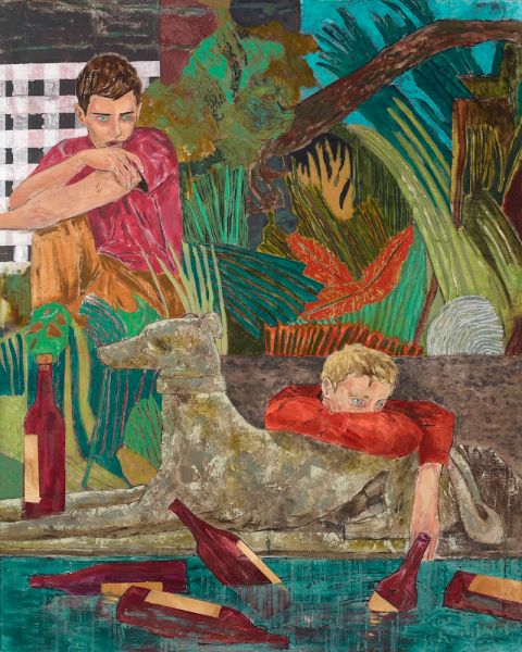 Hernan Bas, Champagne Corks Bobbed in the Pool That Morning, 2016.