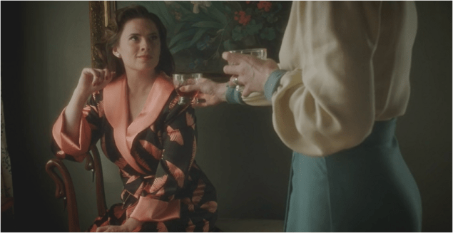 Hayley Atwell as Agent Peggy Carter.