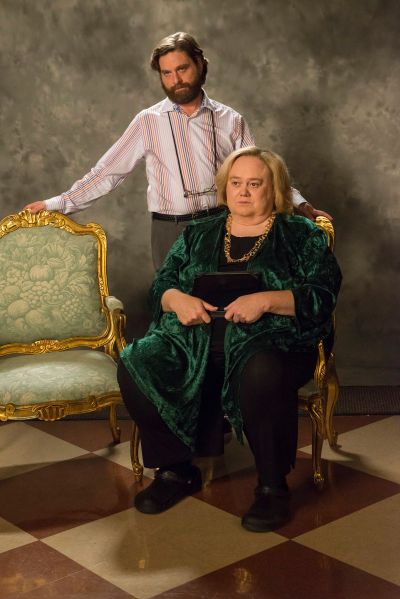 Zach Galifianakis as Dale Baskets and Louie Anderson as Christine Baskets.