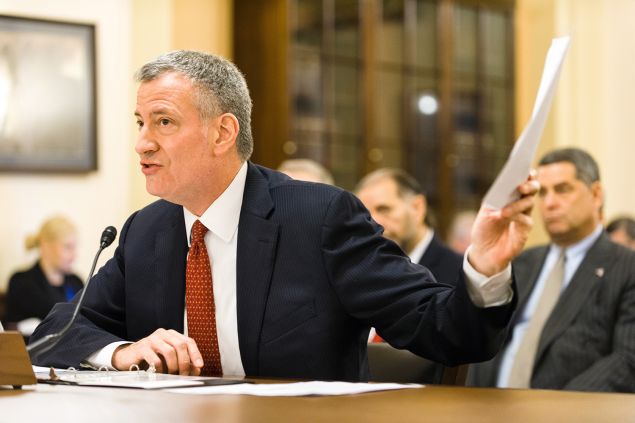 Mayor Bill de Blasio testifies to a House subcommittee on terrorism cuts.