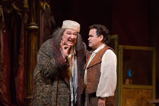 Ambrogio Maestri in the title role and Javier Camarena as Ernesto in Donizetti's Don Pasquale.