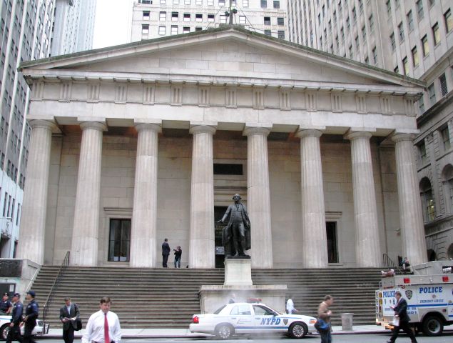 Federal Hall National Memorial on Wall Street. 