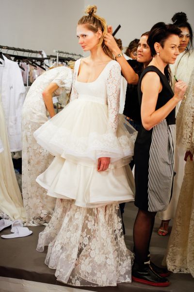 Behind the scenes at the Houghton Bridal Spring/Summer 2016 Runway Show