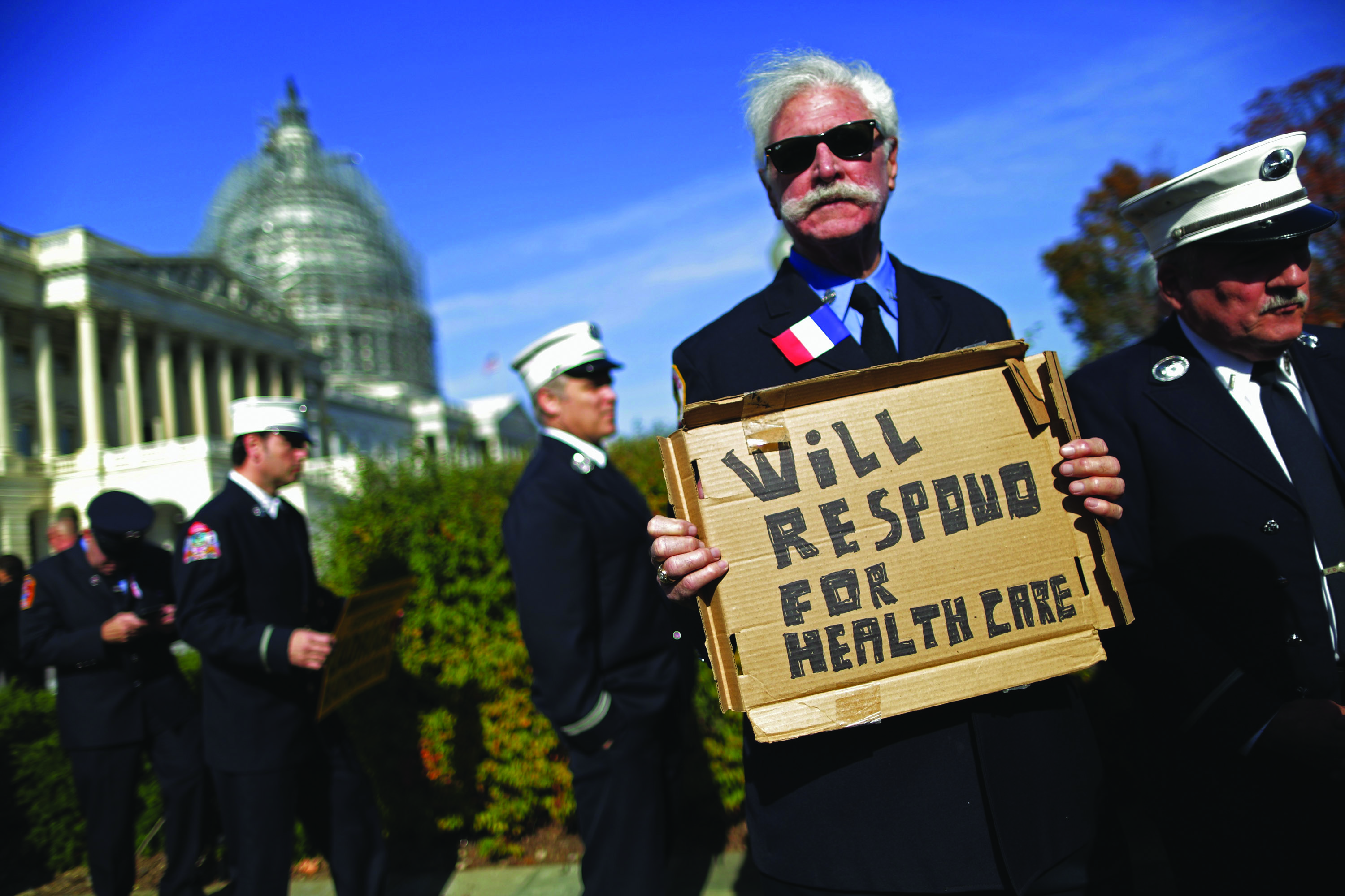 First responders push for the passage of the Zadroga Act.