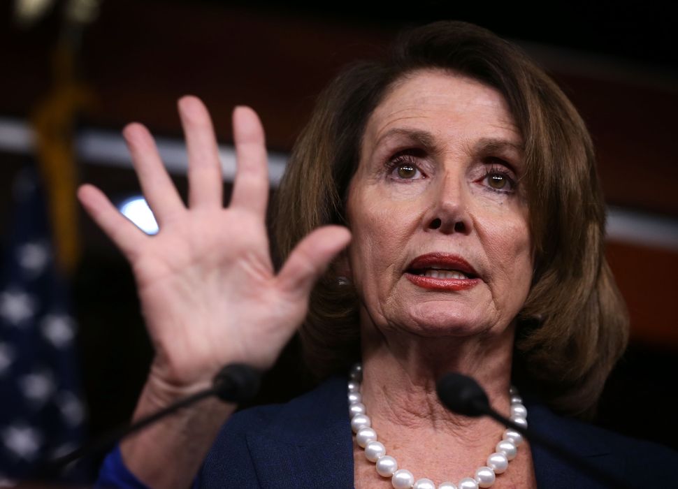 WASHINGTON, DC - FEBRUARY 04: U.S. House Minority Leader Rep. Nancy Pelosi (D-CA) speaks during a news conference February 4, 2016 on Capitol Hill in Washington, DC. Pelosi held the weekly news conference to answer questions from members of the media. (Photo by Alex Wong/Getty Images)