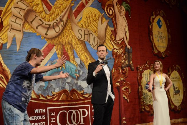 Joseph Gordon-Levitt performs in skits with Hasty Pudding Theatricals, including "That 1770's Show."