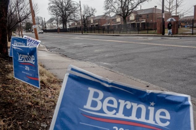 Sen. Bernie Sanders campaign signs in Tennessee.