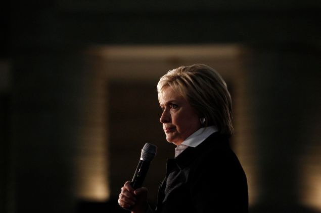 Democratic Presidential Candidate Hillary Clinton speaks at the Charles H. Wright Museum of African American History, March 7, 2016, in Detroit, Michigan. Clinton is campaigning in Michigan ahead of the primary on March 8.