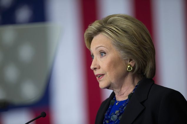 Democratic presidential candidate Hillary Clinton speaks to guests gathered for a campaign rally at the University of Wisconsin-Madison on March 28, 2016 in Madison, Wisconsin. Voters in Wisconsin go to the polls April 5 for the state's primary.