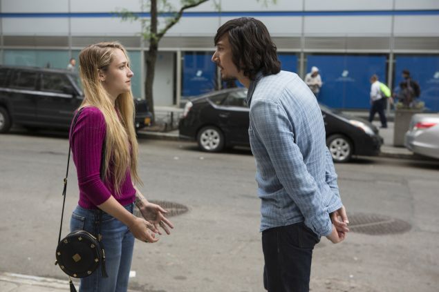 Jemima Kirke and Adam Driver in Girls.