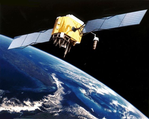 A military satellite in orbit.