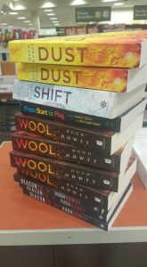 Mr. Howey's books for a signing at a Barnes & Nobel.