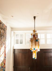 Front hall chandelier.