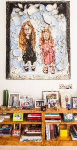 Julian Schnabel painting of Bendet's daughters.