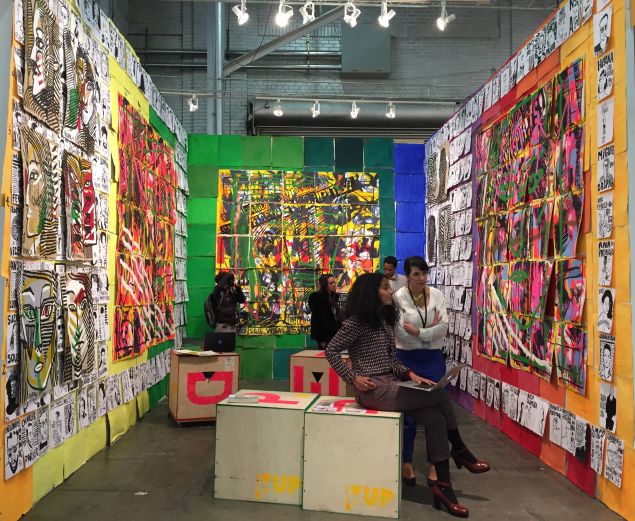 Artwork by Francisco Vidal on view at London gallery Tiwani Contemporary's booth in the Armory Focus: African Perspective section.