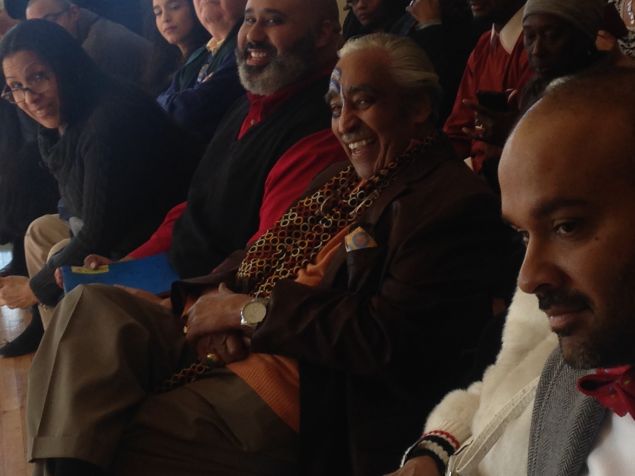 Congressman Charles Rangel, center, with West Harlem Progressive Democratic Club President Corey Ortega, left.