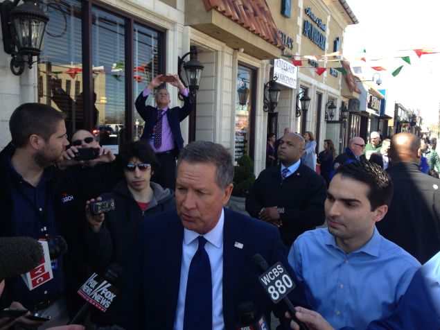 Gov. John Kasich with Queens Councilman Eric Ulrich.