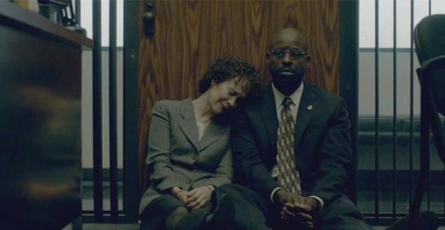 Crushin' it: Sarah Paulson as Marcia Clark and Sterling K. Brown as Chris Darden on American Crime Story. (FX)