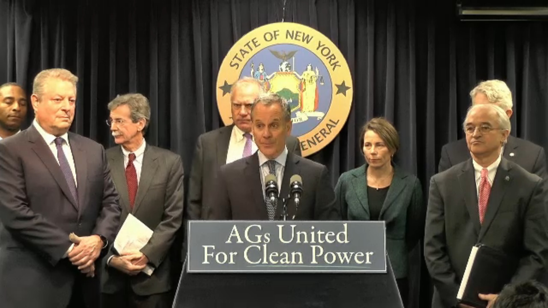 Attorney General Eric Schneiderman with Vice President Gore and attorneys general. 