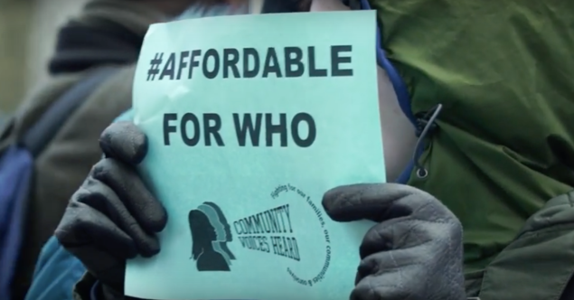 A still from the Real Affordability for All ad.
