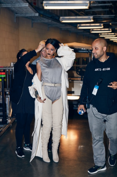 Rihanna in Adam Selman and Giuseppe Zanotti