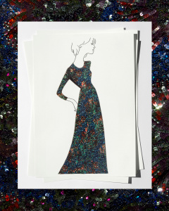 A sketch of Adele's sequin dress