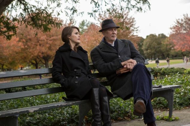Keri Russell and Frank Langella in The Americans.