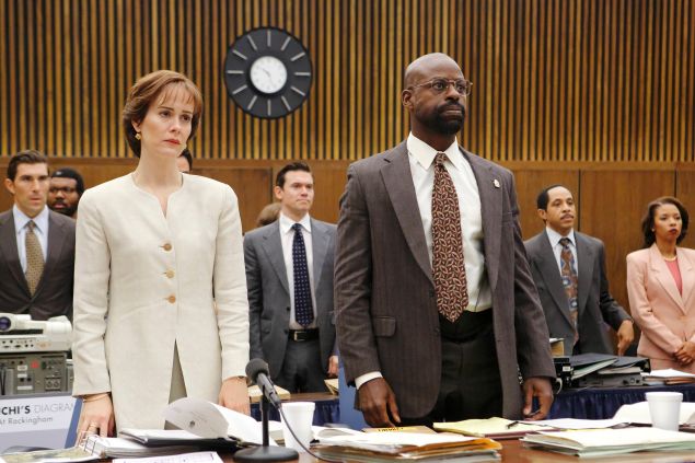 Just get it on, you two! Marcia Clark (Sarah Paulson) and Chris Darden (Sterling K. Brown) on The People V. O.J. Simpson.