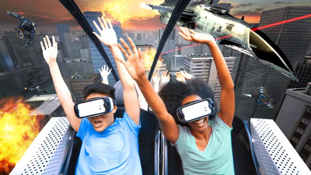 Virtual reality is coming to real-life roller coasters.