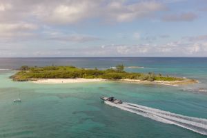 Perhaps the boat headed towards Gumelimi Cay makes pit stops at Johnny Depp's island, too.